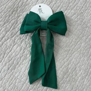 Green bow hair tie
